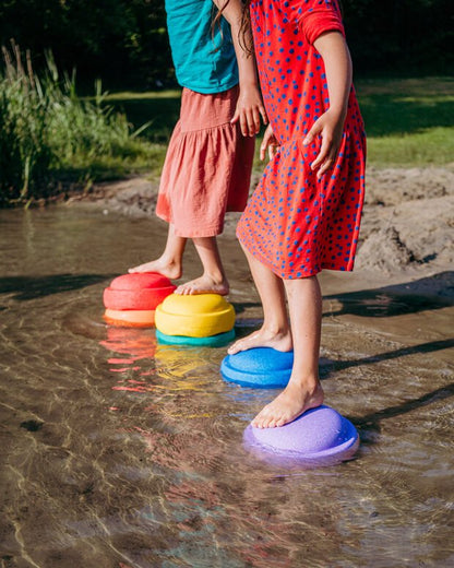 Original Rainbow and Pastel Stapelstein Balance Stepping Stones