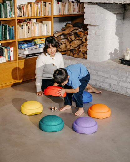 Original Rainbow and Pastel Stapelstein Balance Stepping Stones