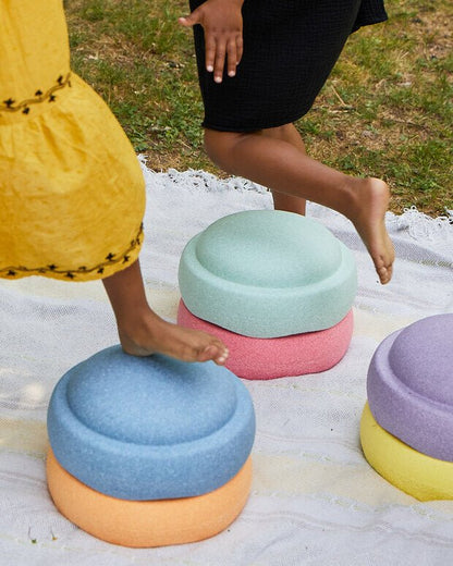 Original Rainbow and Pastel Stapelstein Balance Stepping Stones