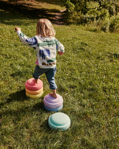 Original Rainbow and Pastel Stapelstein Balance Stepping Stones