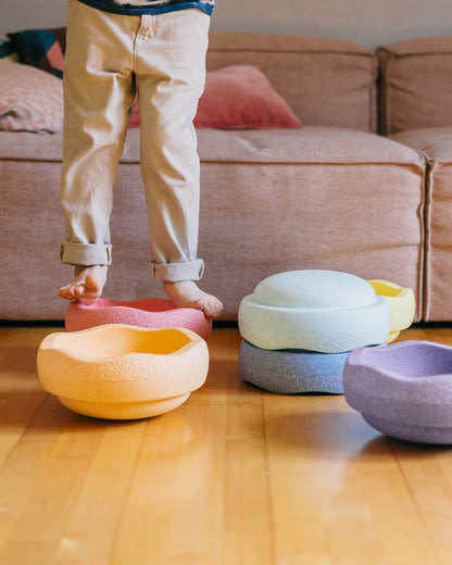 Original Rainbow and Pastel Stapelstein Balance Stepping Stones