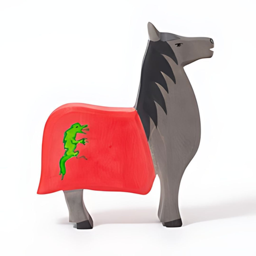 Oshteimer Wooden Horse for Black Knight - wood, natural Wooden Figures for open-ended play - Title: Default Title