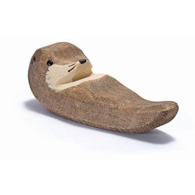 Oshteimer Wooden Sea Otter - Small - Swimming - wood, natural Wooden Figures for open-ended play - Title: Default Title