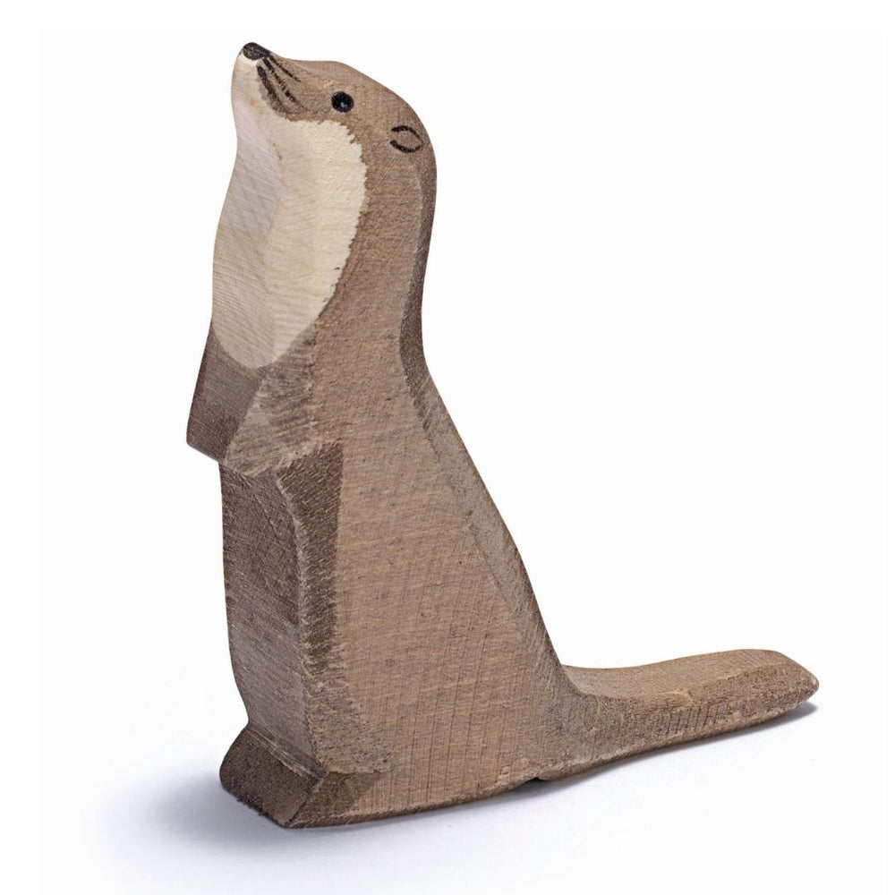 Oshteimer Wooden Sea Otter - Standing - wood, natural Wooden Figures for open-ended play - Title: Default Title