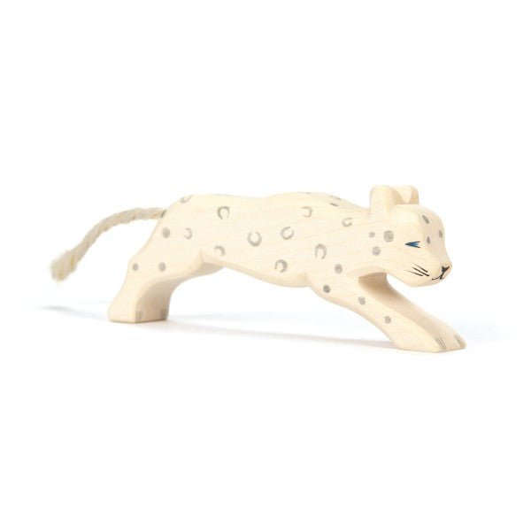 Oshteimer Wooden Snow Leopard - wood, natural Wooden Figures for open-ended play - Title: Default Title