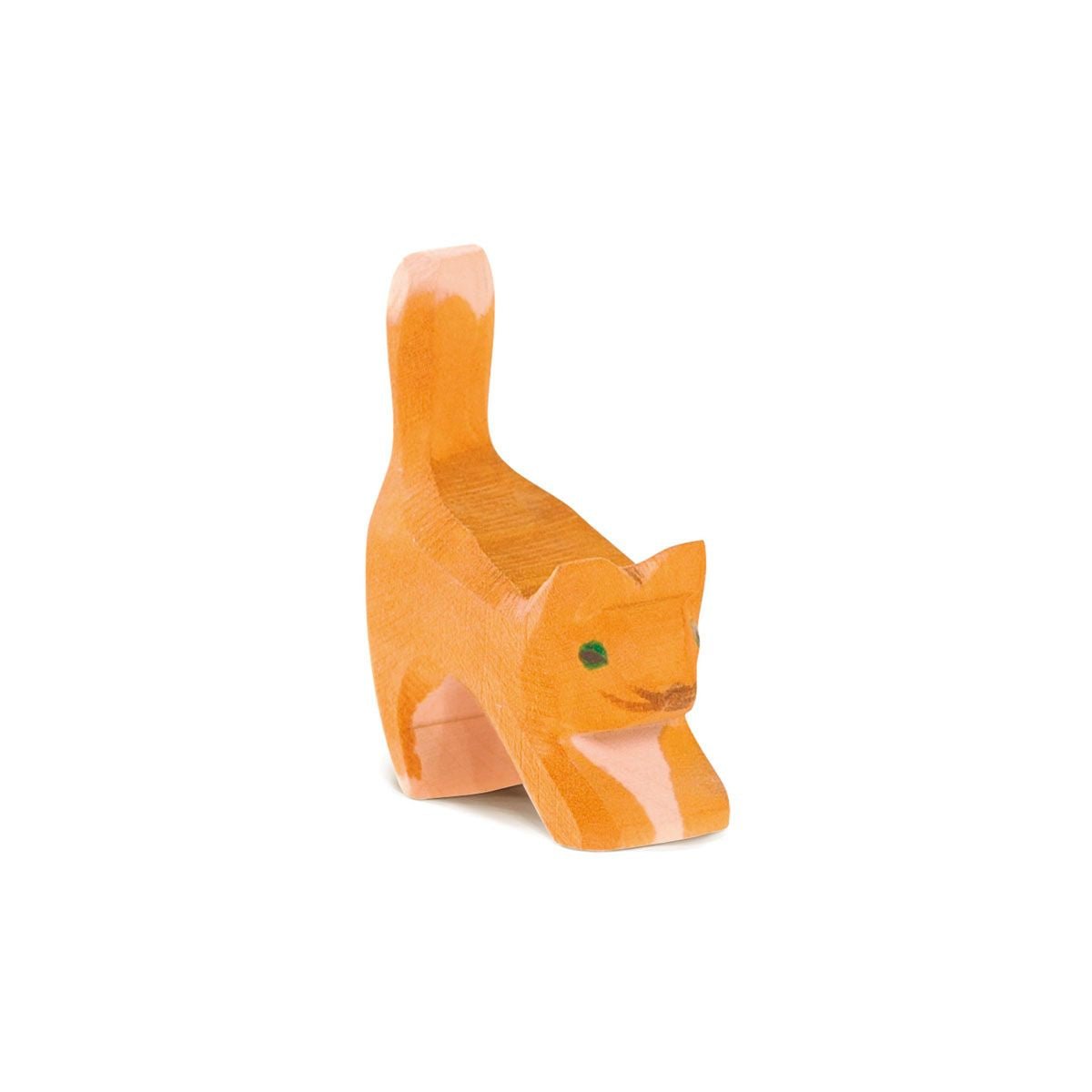 Orange cat wooden figure