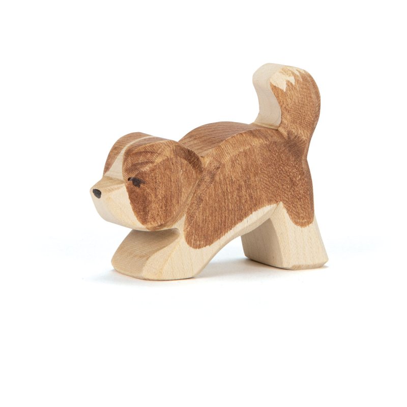 Ostheimer St. Bernard Dog - Small, head down - wood, natural Wooden Figures for open-ended play - Title: Default Title