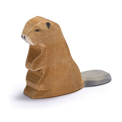 Ostheimer Wooden Beaver, Sitting - wood, natural Wooden Figures for open-ended play - Title: Default Title