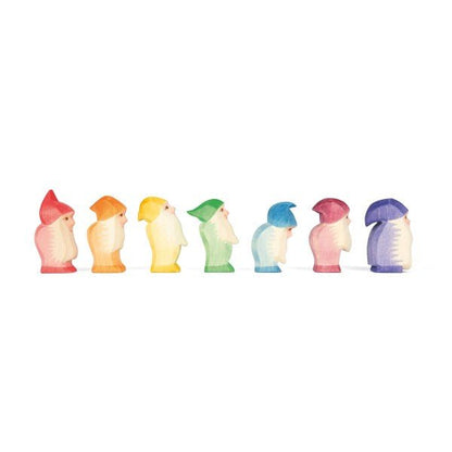 Ostheimer Wooden Figure, Colored Dwarfs SET (2024 Edition) - wood, natural Wooden Figures for open-ended play - Title: Def...