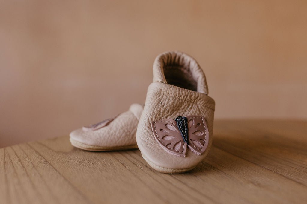 Oyster Butterflies // Cute Critters Leather Shoes Baby and Toddler
