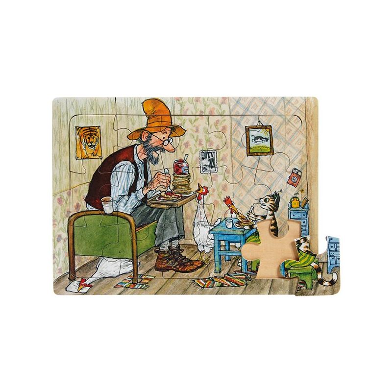 Pettson & Findus Frame Puzzle - Pancakes (15 pcs) - wood Puzzles for open-ended play - Title: Default Title