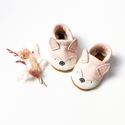 Pink Fox // Cute Critters Leather Shoes Baby and Toddler Bunny