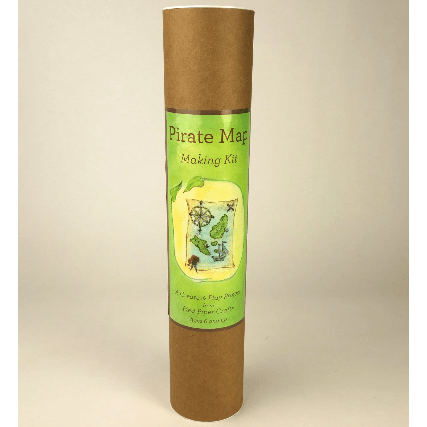 Pirate Map Making Kit in cylindrical packaging on a light background