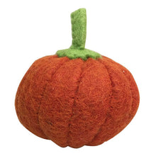 Felted pumpkin on a white background