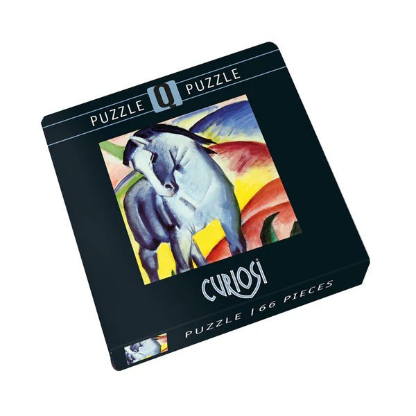 Curiosi puzzle box with a horse illustration on a white background