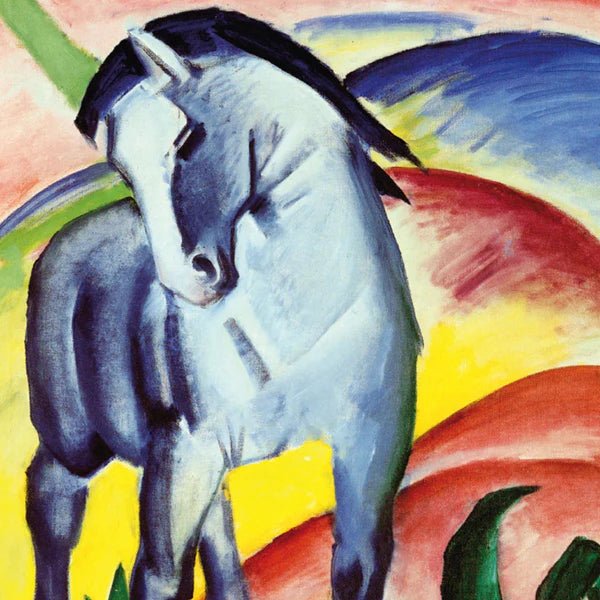 Abstract painting of a horse with a colorful background
