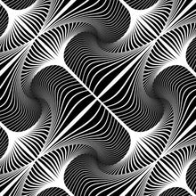 Black and white pattern with wavy lines