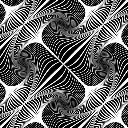 Black and white pattern with wavy lines