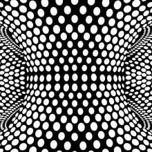 Black and white polka dot pattern with a three-dimensional effect