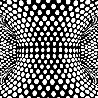 Black and white polka dot pattern with a three-dimensional effect