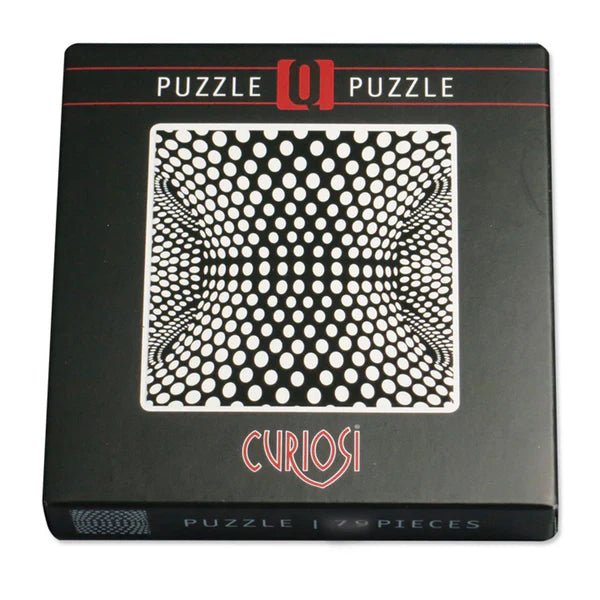 Curiousi puzzle box with black and white pattern