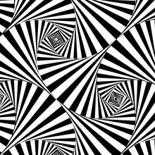 Black and white hypnotic spiral pattern