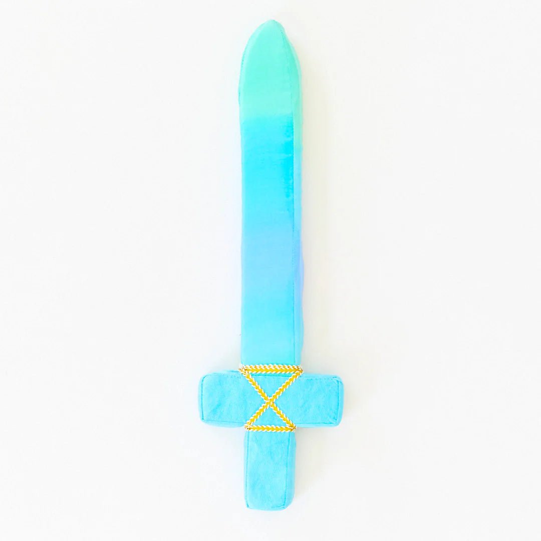 Silk sword with a blue gradient on a white background