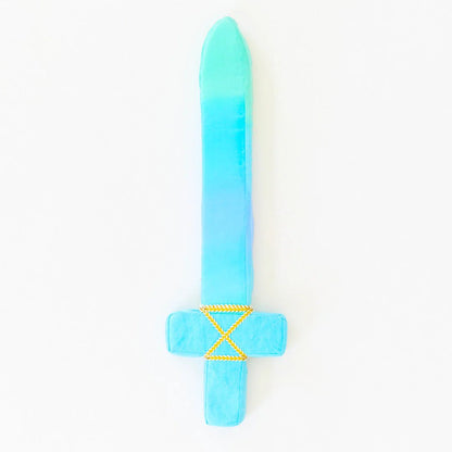 Silk sword with a blue gradient on a white background