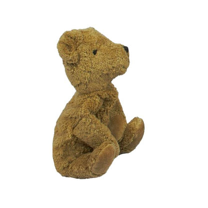 Small Beige Senger cuddle teddy bear on a white background