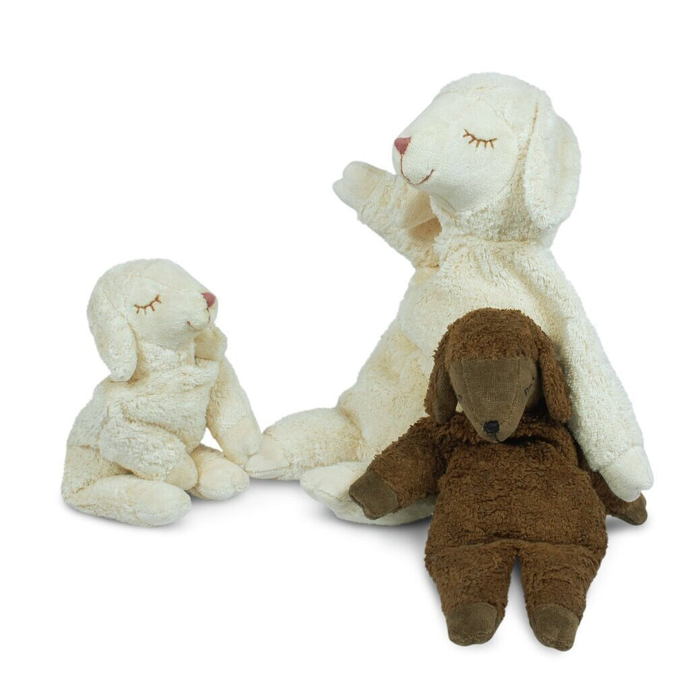 Senger Organic Cotton Sheep with Cherry Pits for Warming (Brown) - cotton, wool, natural Stuffed Animals for open-ended pl...