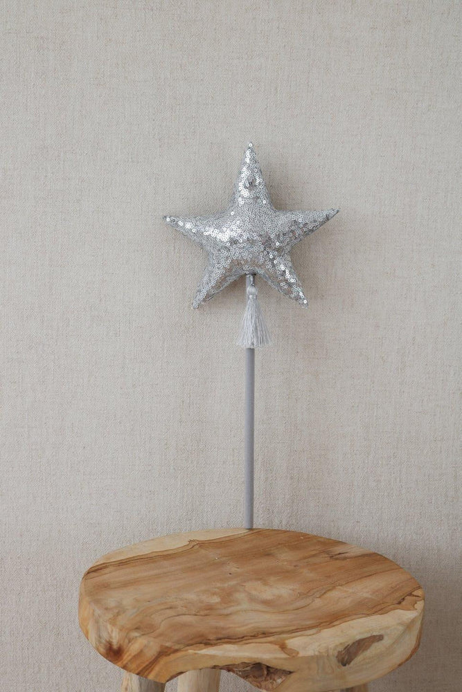 “Silver Sequins” Magic Wand - cotton for open-ended play - Title: Default Title