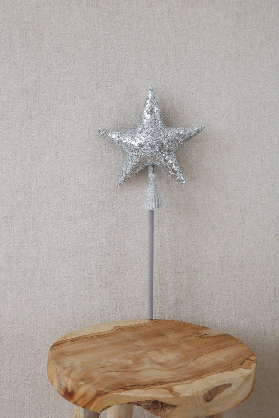 “Silver Sequins” Magic Wand - cotton for open-ended play - Title: Default Title