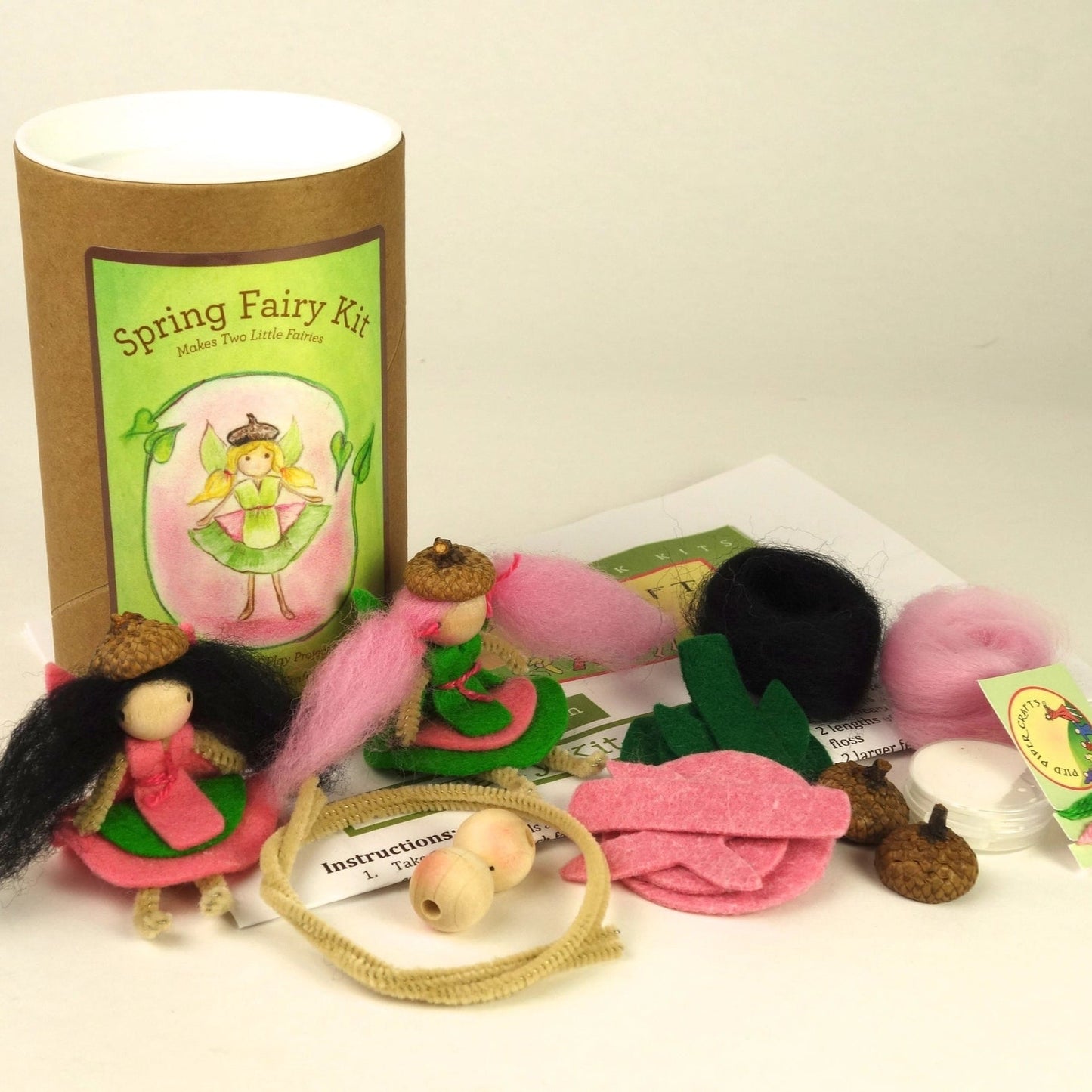 Spring Fairy Craft Kit - wood, wool, felt Art and Crafts for open-ended play - Title: Default Title