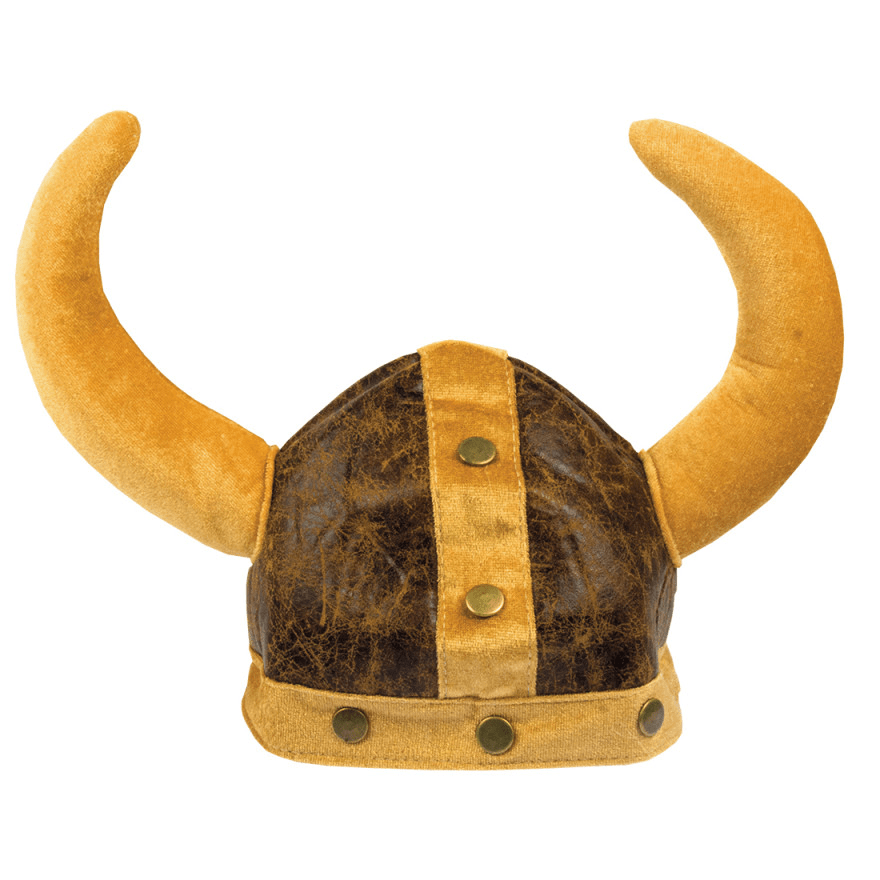 Viking helmet with large horns on a white background