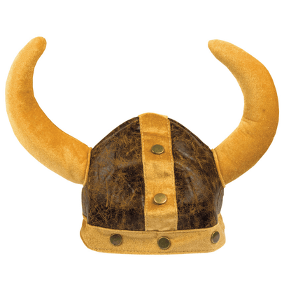 Viking helmet with large horns on a white background