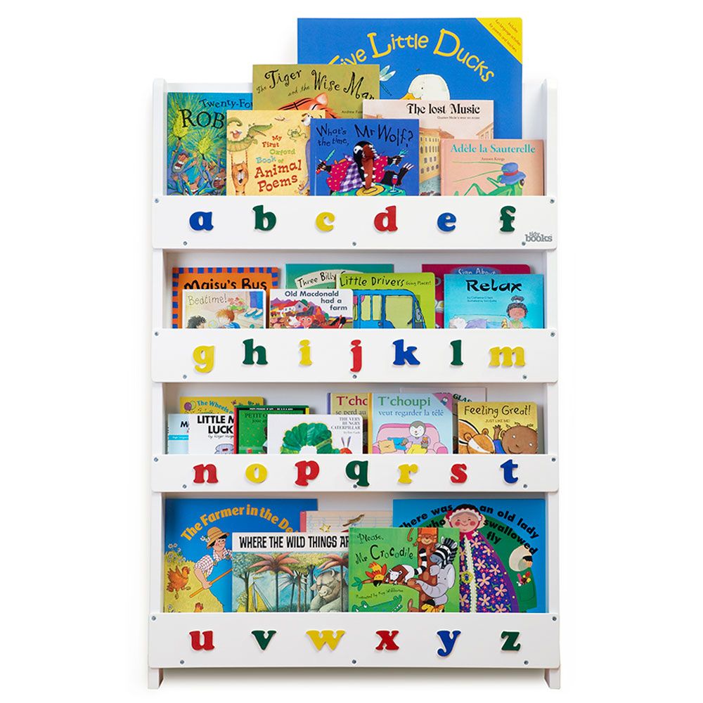 Tidy Books Kid s Bookshelf with Color Alphabet White