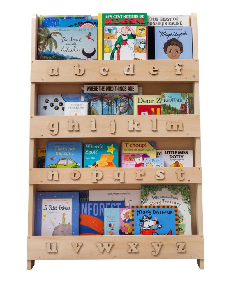 Tidy Books Alphabet Bookcase with Letters - wood, natural Bookcases for open-ended play - Type: Natural Wood with Retro Na...