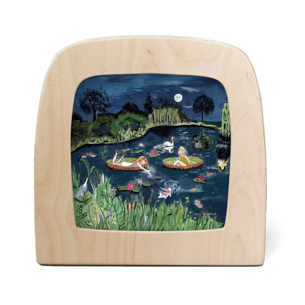 Toverlux silhouette by gwens illustrations magical pond in frame