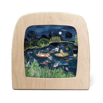 Toverlux silhouette by gwens illustrations magical pond in frame