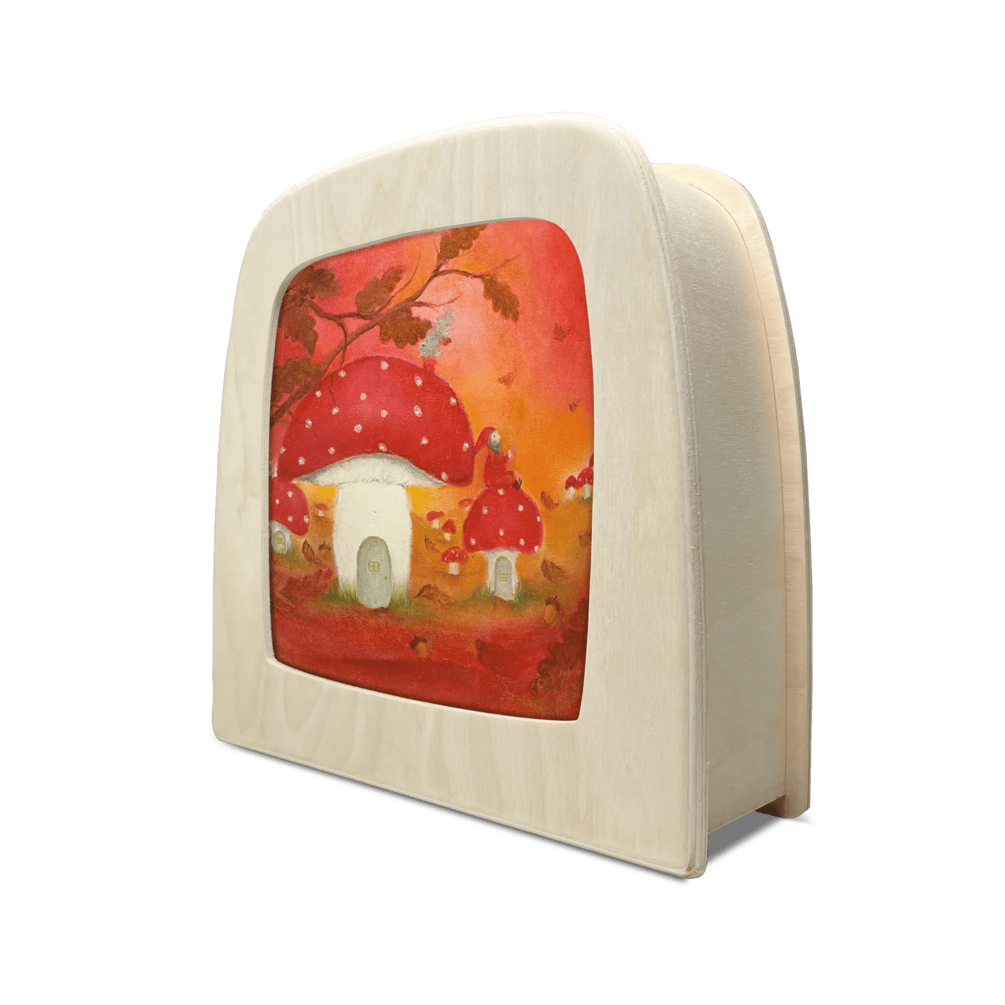 Toverlux red autumn silhouette in lamp by bauke exler - side view