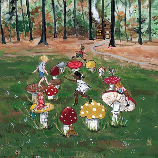 Toverlux Lamp Silhouette - Toadstool Dance (Gwen's Illustrations) - wood, felt Lamp Accessories for open-ended play - Titl...