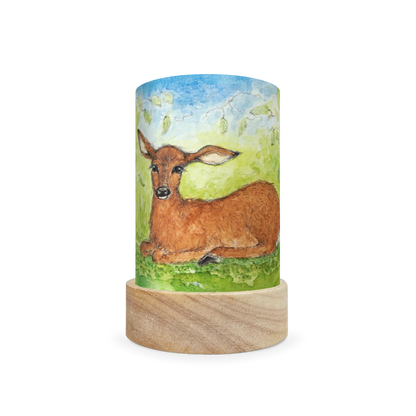 Mini lantern with a drawing of a deer