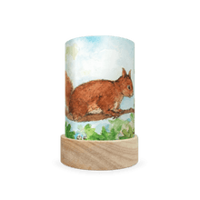 Mini lantern with a drawing of a squirrel