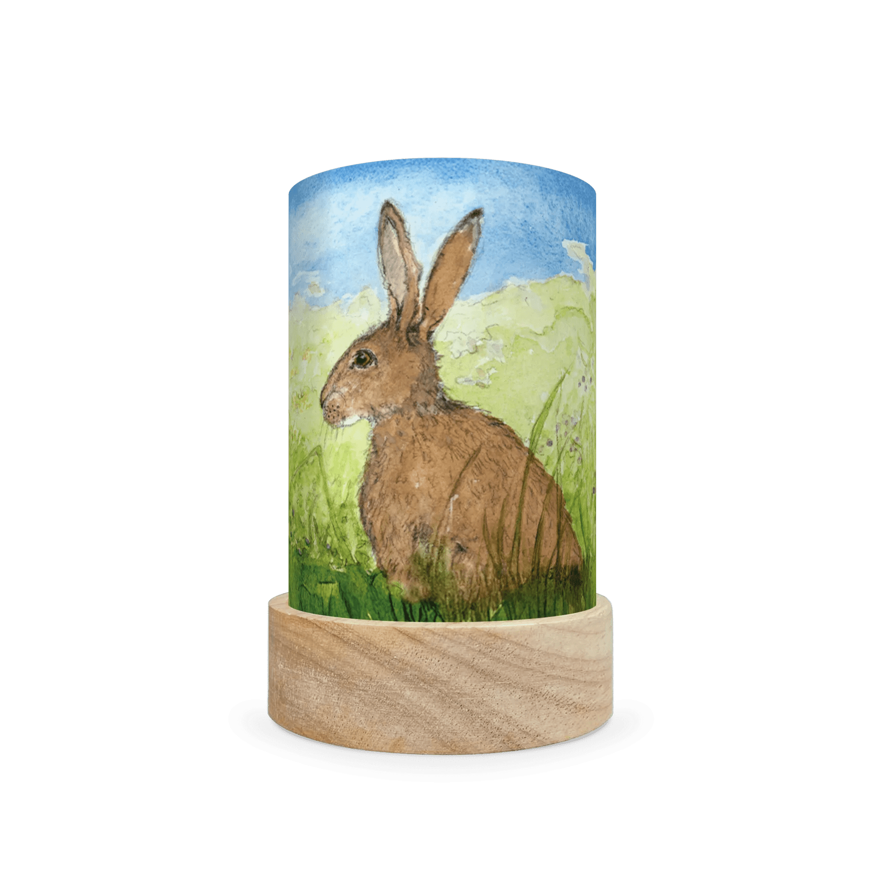 Mini lantern with a drawing of a rabbit