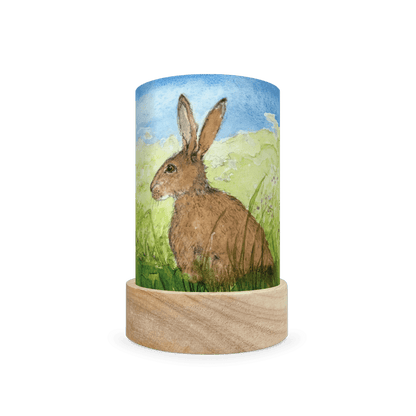 Mini lantern with a drawing of a rabbit