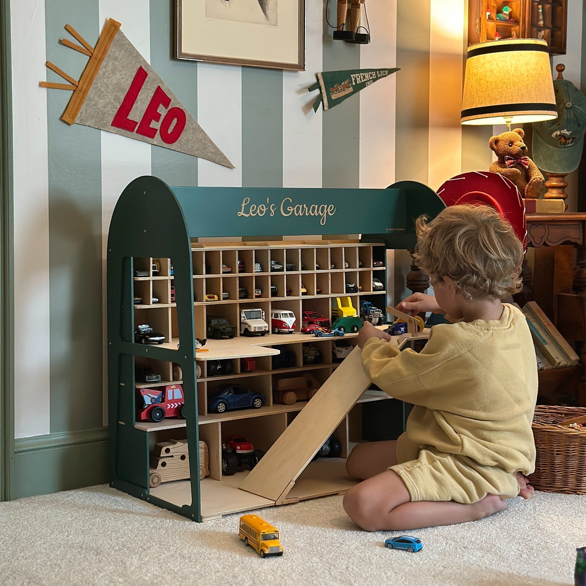 Toy Car Garage Storage & Organizer | Enjoy The Wood – Blue Otter Toys