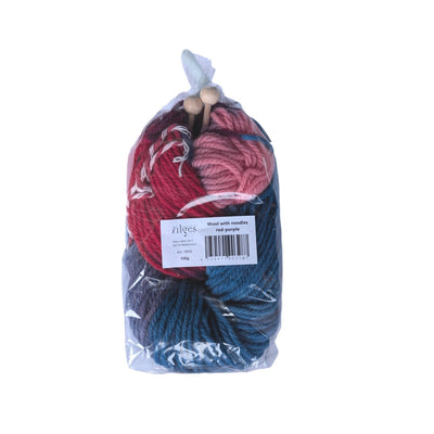 Wood Knitting Needles & Organic Yarn, Red Purple Pink - Filges - wood, wool, natural for open-ended play - Title: Default ...