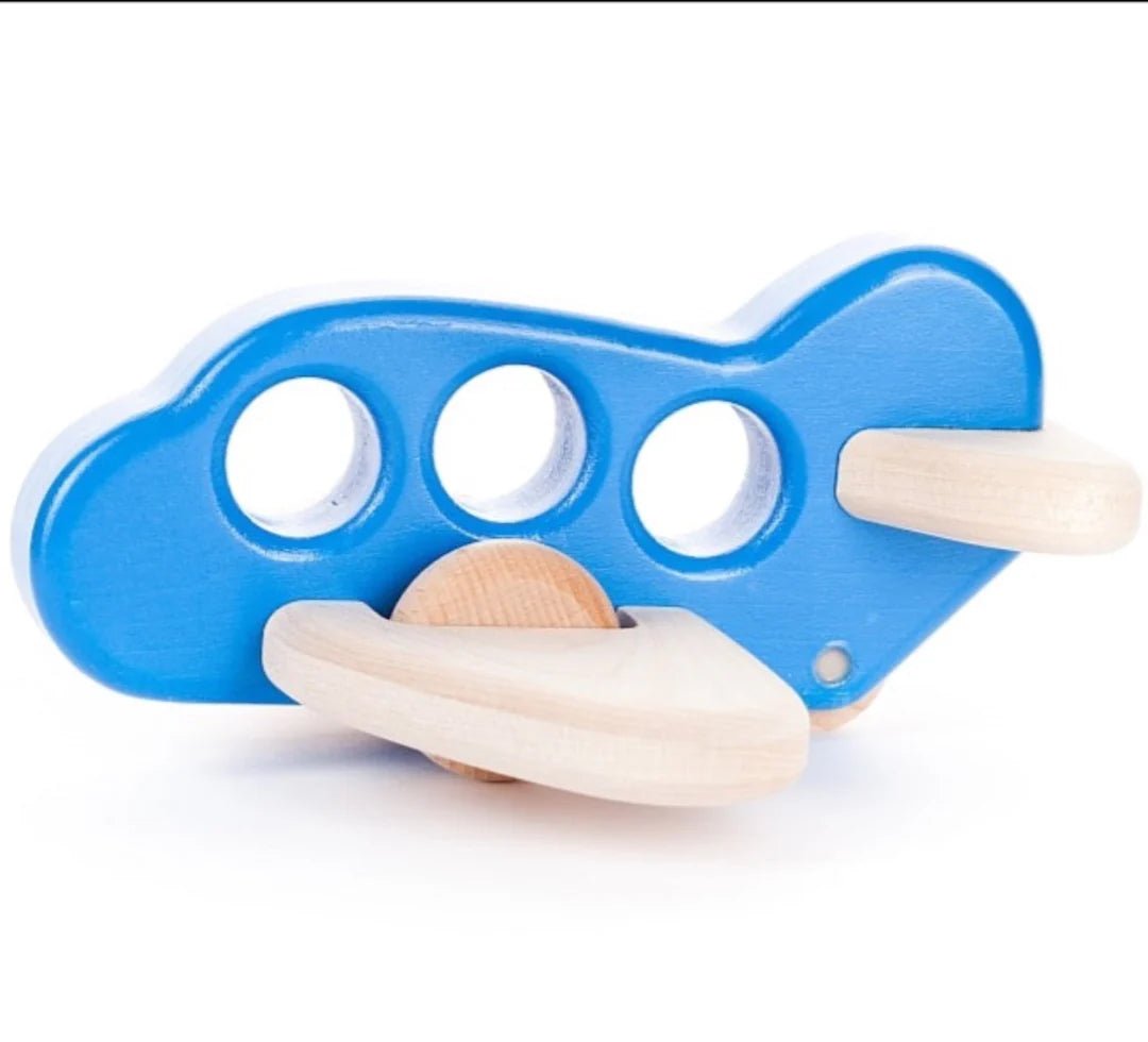Wooden Airplane by Bajo - Blue - wood Vehicles for open-ended play - Title: Default Title