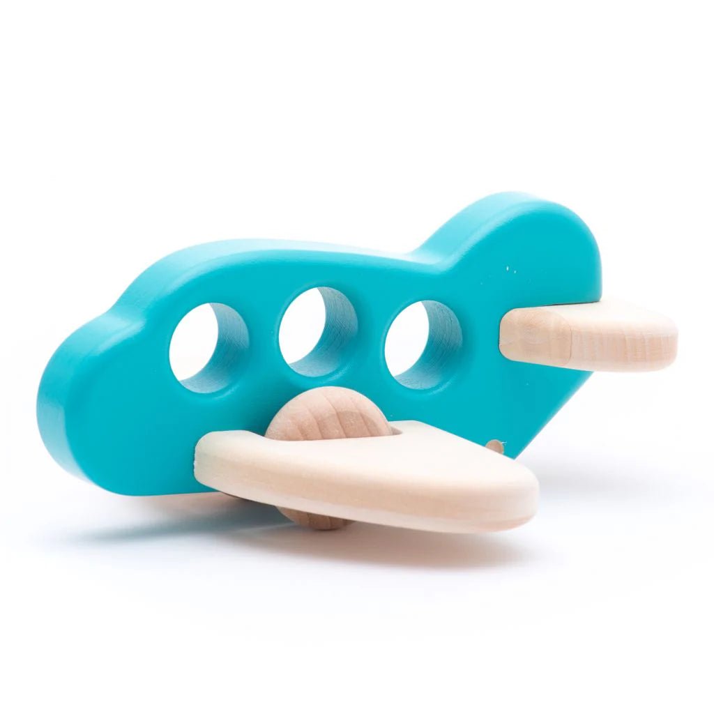 Wooden Airplane by Bajo - Teal - wood Vehicles for open-ended play - Title: Default Title