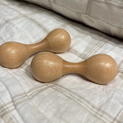 All Wooden Elements - Wooden Double Maracas - wood, natural Percussion Instruments for open-ended play - Quantity: 1